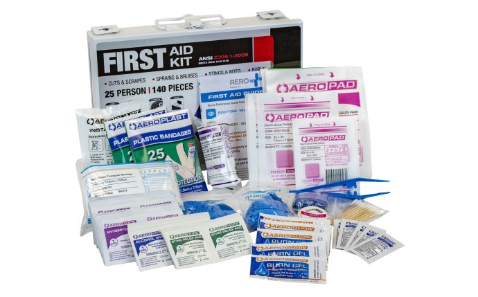 6025-01 - 25 person White Metal First Aid Kit Open_FAK6025-01.jpg
